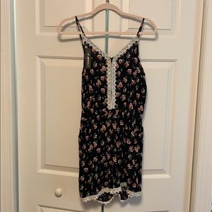 Black floral romper